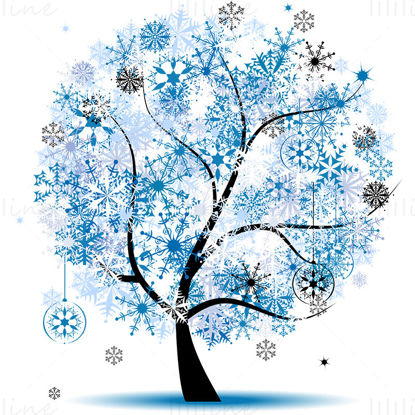 Winter tree vector illustration