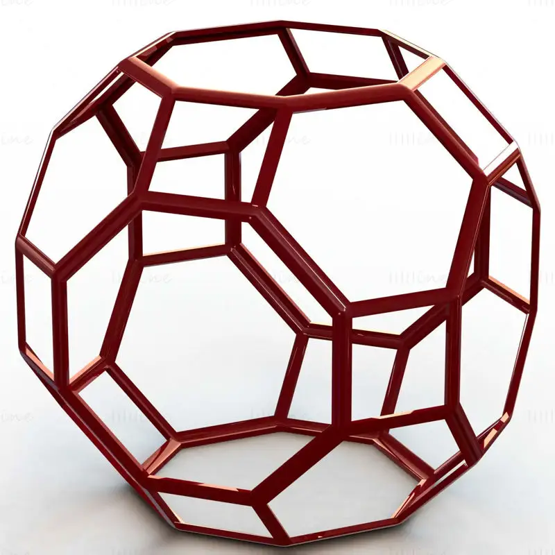 Draadframe grote rhombicuboctaëder 3D-printmodel STL