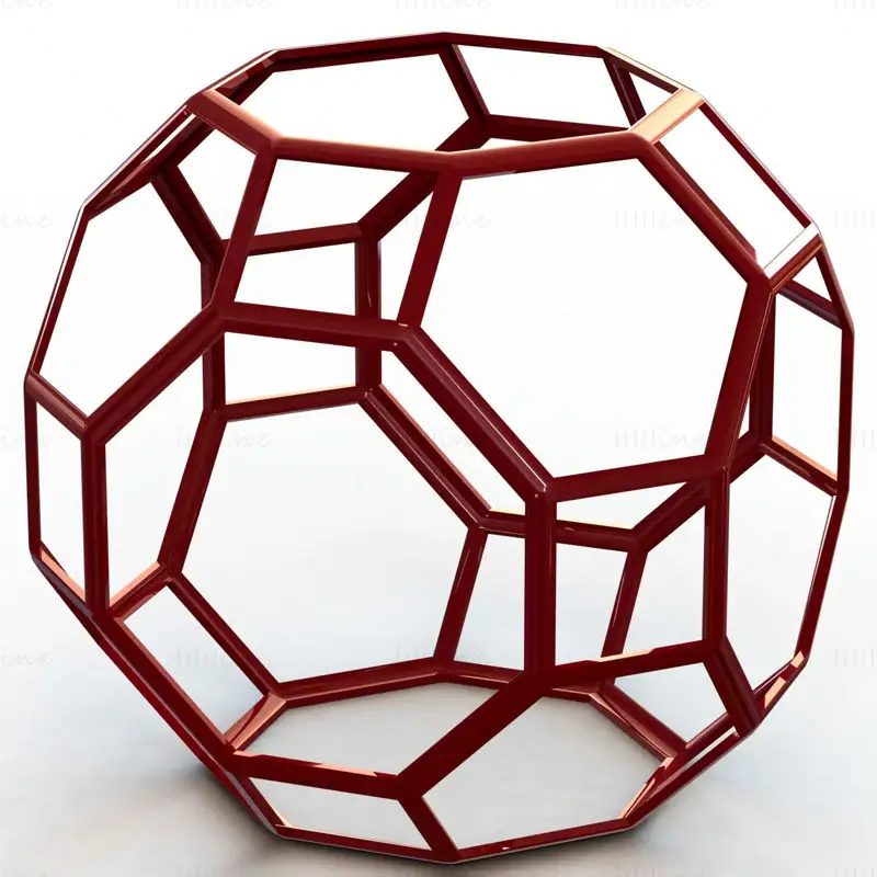 Drótváz Nagy Rhombicuboctahedron 3D nyomtatási modell STL