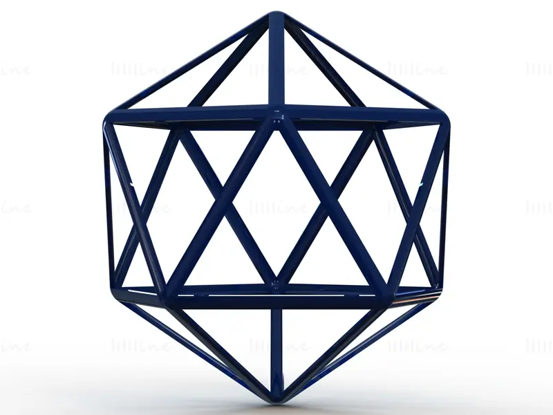 Drótváz Icosahedron 3D nyomtatási modell STL