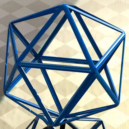 Modelo de impresión 3D del icosaedro de estructura metálica STL