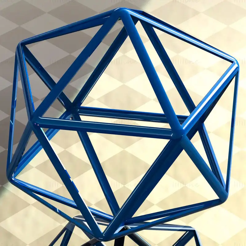 Drótváz Icosahedron 3D nyomtatási modell STL