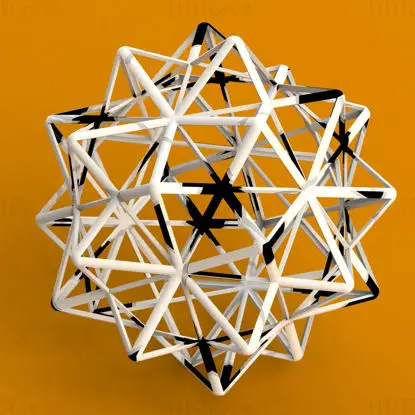 Wireframe Shape Compound of Five Octahedra 3D Printing Model STL
