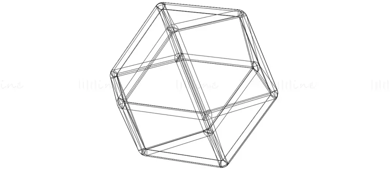 Wireframe Shape Cuboctahedron 3D Printing Model STL