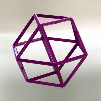 Wireframe Shape Cuboctahedron 3D Printing Model STL