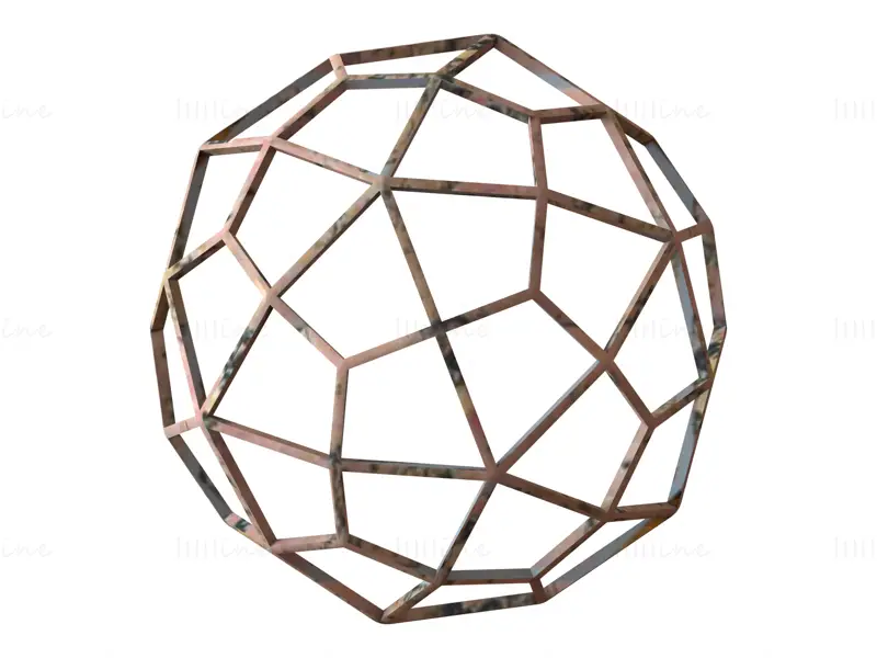 Forma de estructura alámbrica Hexecontaedro deltoidal Modelo de impresión 3D STL