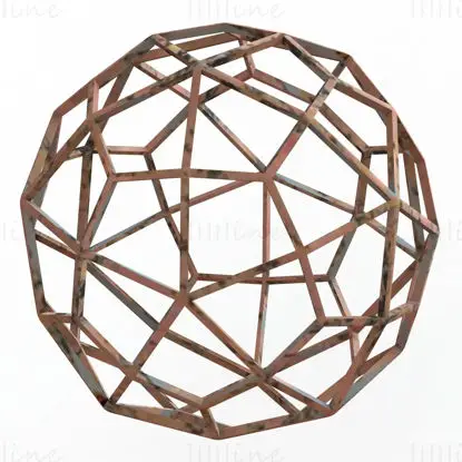 3Д модел за штампање 3Д модела Делтоидног хекеконтаедра облика жичане конструкције СТЛ