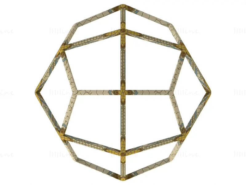 Wireframe Shape Deltoidal Icositetrahedron 3D Printing Model STL