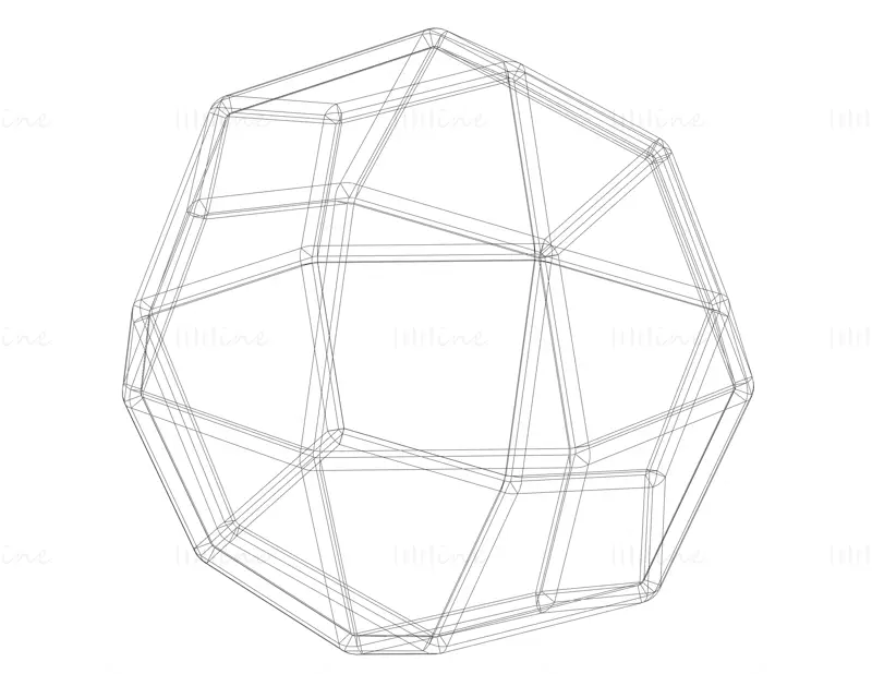 Wireframe Shape Deltoidal Icositetrahedron 3D Printing Model STL