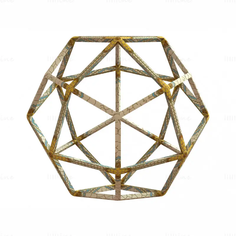 Wireframe Shape Deltoidal Icositetrahedron 3D Printing Model STL