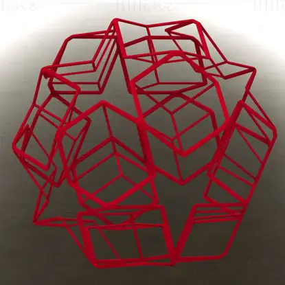 Forma de estructura alámbrica Dodecadodecaedro Modelo de impresión 3D STL