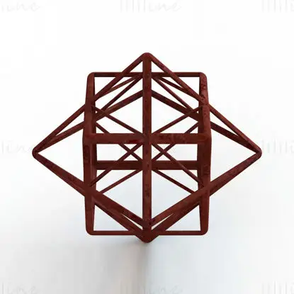 Wireframe Shape First Stellation of Cuboctahedron 3D Printing Model STL