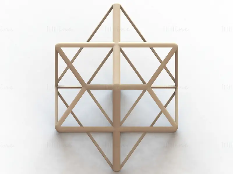 Wireframe Shape First Stellation of The Rhombic Dodecahedron 3D Printing Model STL