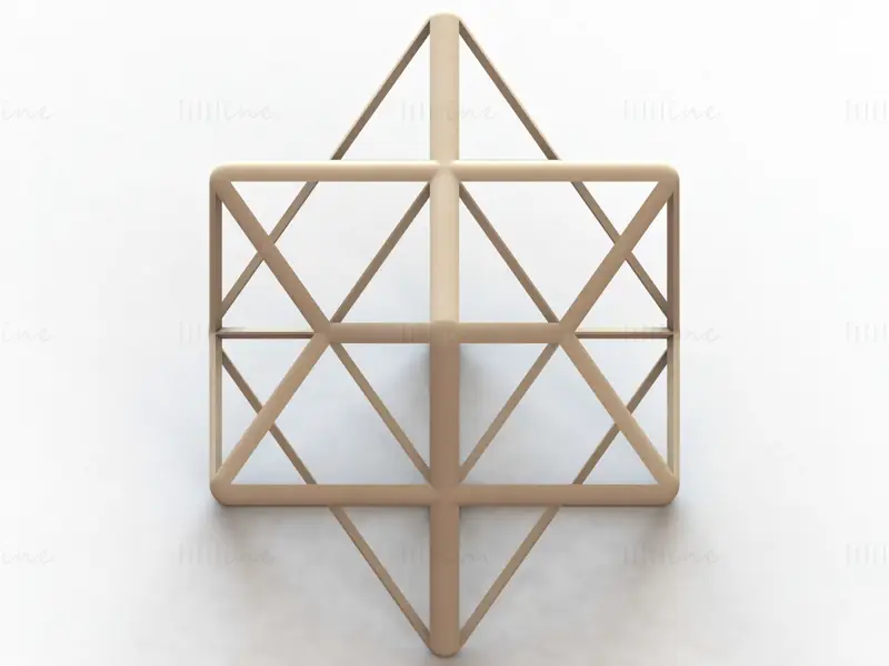 Wireframe Shape First Stellation of the Rhombic Dodecahedron 3D Printing Model STL