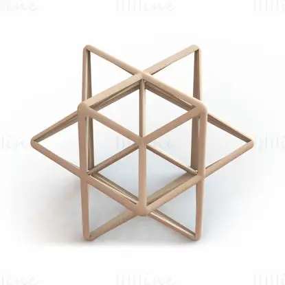 Forma de estructura alámbrica Primera estelación del modelo de impresión 3D del dodecaedro rómbico STL