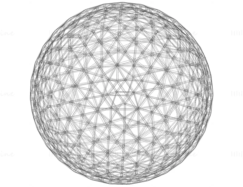 Каркасная форма, частота, геодезическая сфера, модель 3D-печати STL
