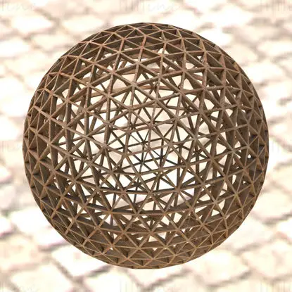 Modelo STL de impressão 3D da esfera geodésica da frequência da forma do wireframe