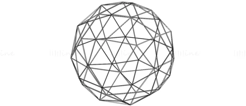 Forma de estructura alámbrica Esfera de poliedro geodésico Modelo de impresión 3D STL