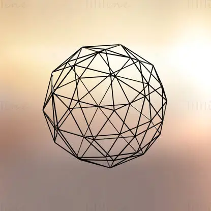 Wireframe Shape Geodesic Polyhedron Sphere 3D Printing Model STL