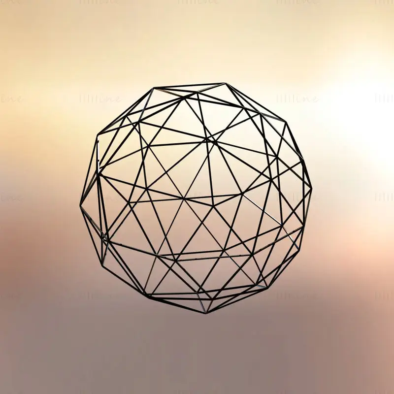 Forma de estructura alámbrica Esfera de poliedro geodésico Modelo de impresión 3D STL