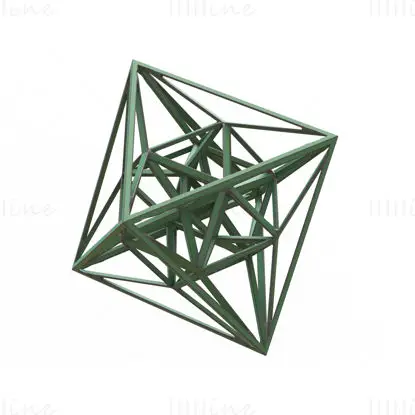 Modello di stampa 3D geometrico a 24 celle a forma di wireframe STL