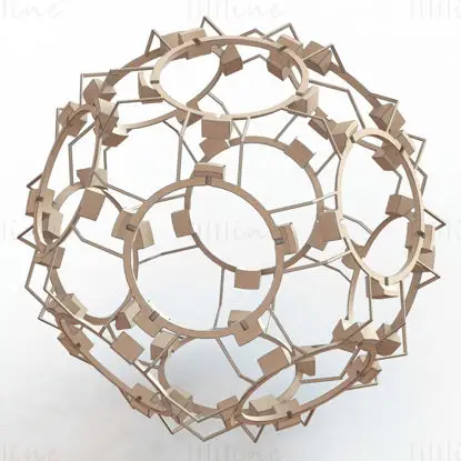 Wireframe Shape Geometric Companion Dodecahedron 3D Print Model STL