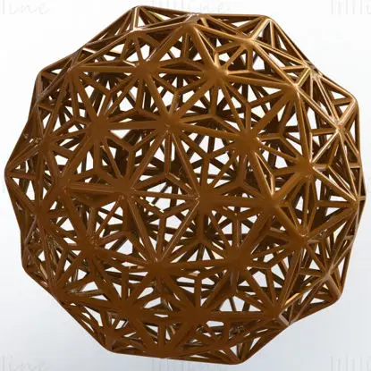 Geometrický diamantový 3D tiskový model drátěného modelu