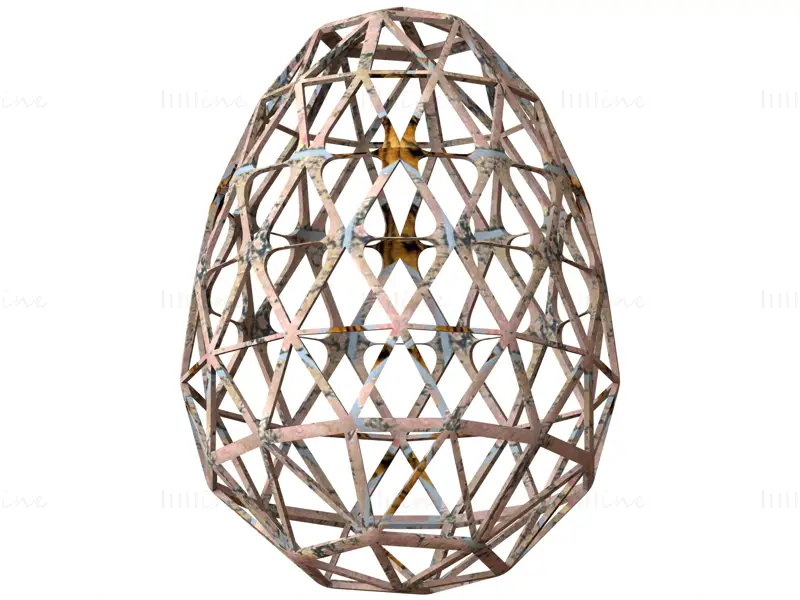 Tel Çerçeve Şekli Geometrik Yumurta 3D Baskı Modeli STL