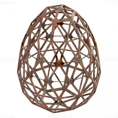 Drótváz alakú geometrikus tojás 3D nyomtatási modell STL