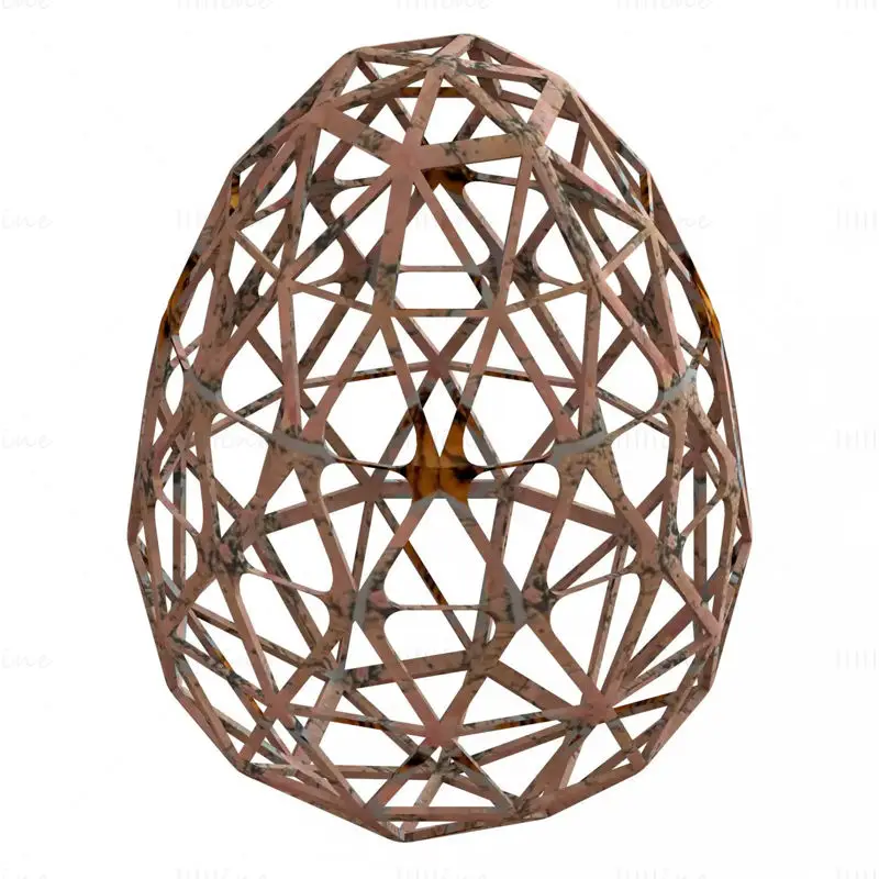 Modelo de impressão 3D de ovo geométrico em forma de wireframe STL