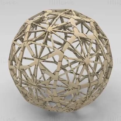 Wireframe Shape Geometric Faceted Sphere 3D Printing Model STL