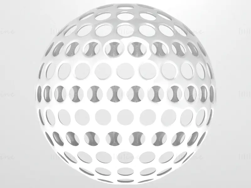 ワイヤーフレーム形状の幾何学的なゴルフボール 3D 印刷モデル STL