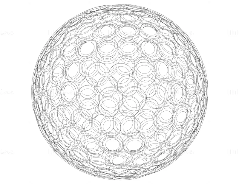 Balle de golf géométrique en forme de fil de fer, modèle d'impression 3D STL