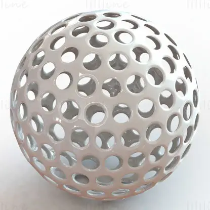 Tel Çerçeve Şekli Geometrik Golf Topu 3D Baskı Modeli STL