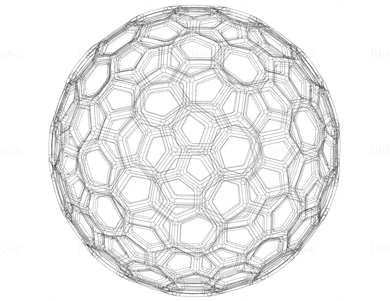 Wireframe Shape Geometrische Wabenkugel 3D-Druckmodell STL