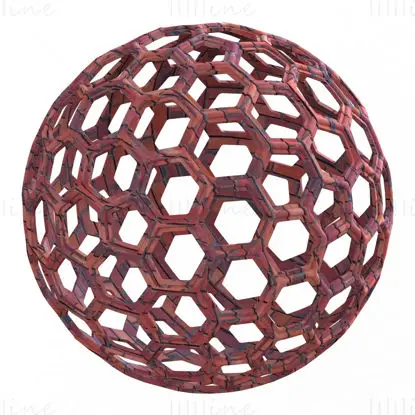 ワイヤーフレーム形状の幾何学的なハニカム球 3D 印刷モデル STL