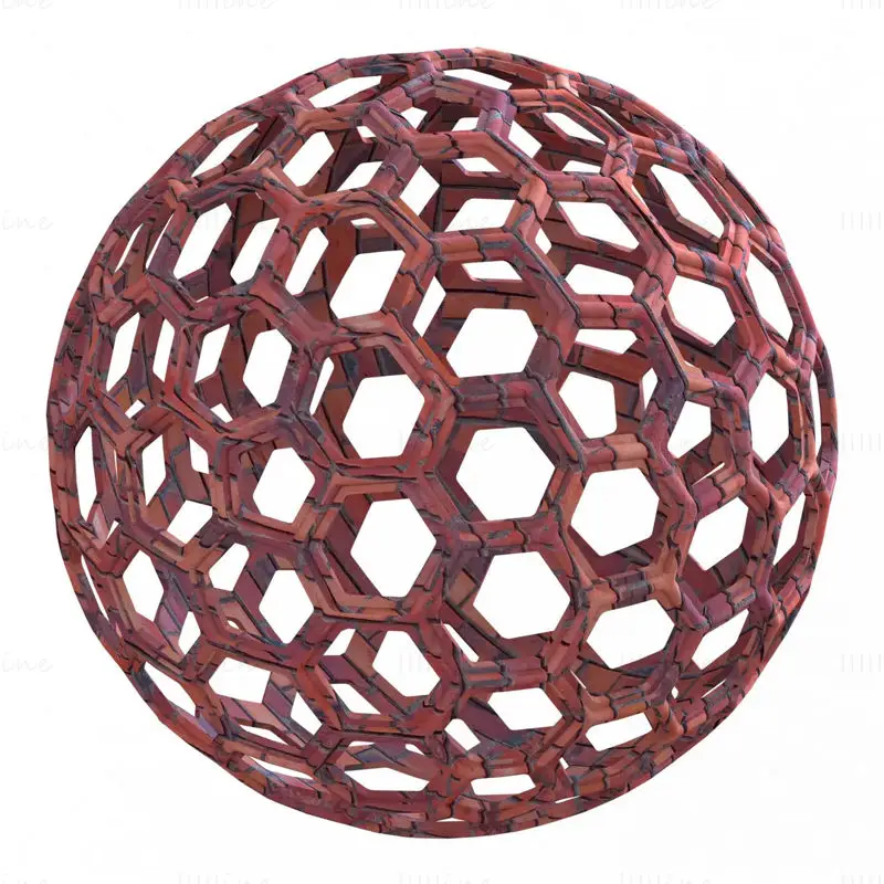 Forma de estructura alámbrica Esfera geométrica de panal Modelo de impresión 3D STL