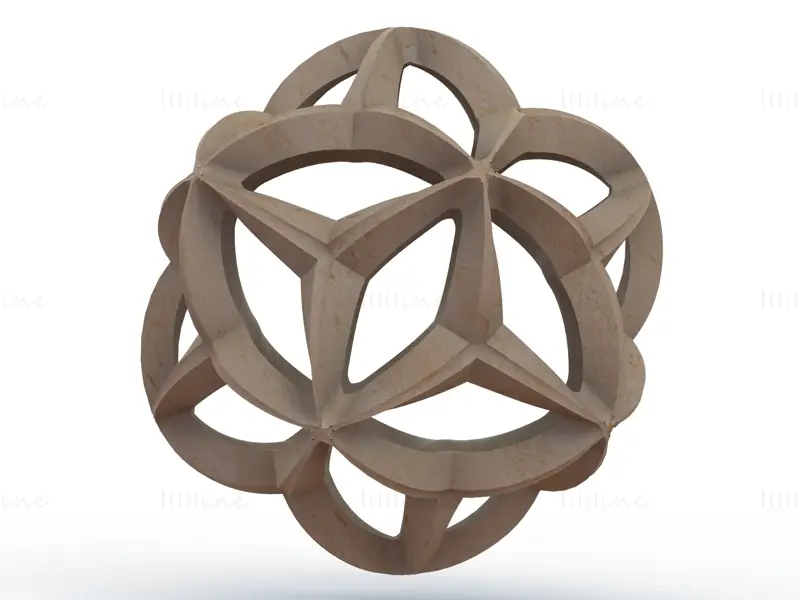 Boule de feuille géométrique en forme de fil de fer, modèle d'impression 3D STL