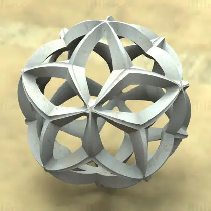 Modelo de impresión 3D de bola de hoja geométrica con forma de estructura metálica STL