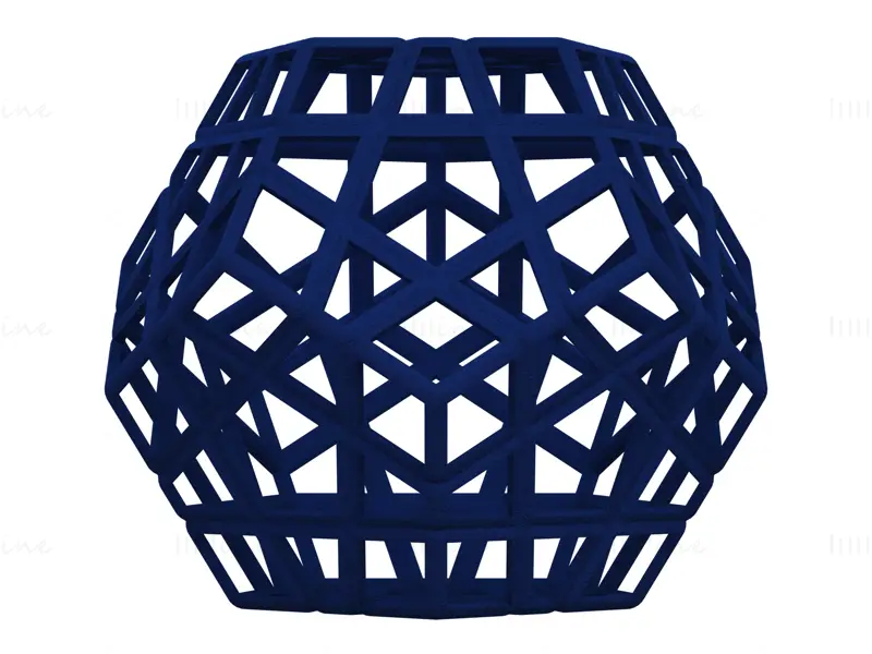Wireframe Shape Geometric Megaminx Cube 3D Printing Model STL