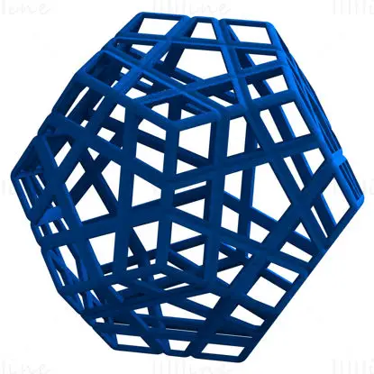 Wireframe Shape Geometric Megaminx Cube 3D Printing Model STL