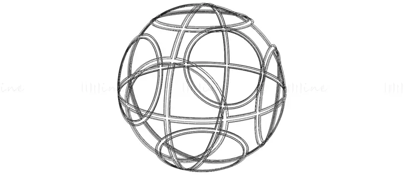 Wireframe Shape Geometric Petanque Ball 3D Printing Model STL