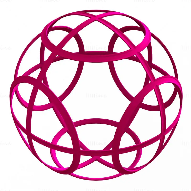 Wireframe Shape Geometric Petanque Ball 3D Printing Model STL