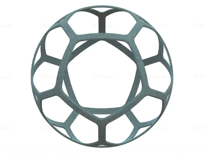 Modello di stampa 3D a sfera semplice geometrica a forma di wireframe STL