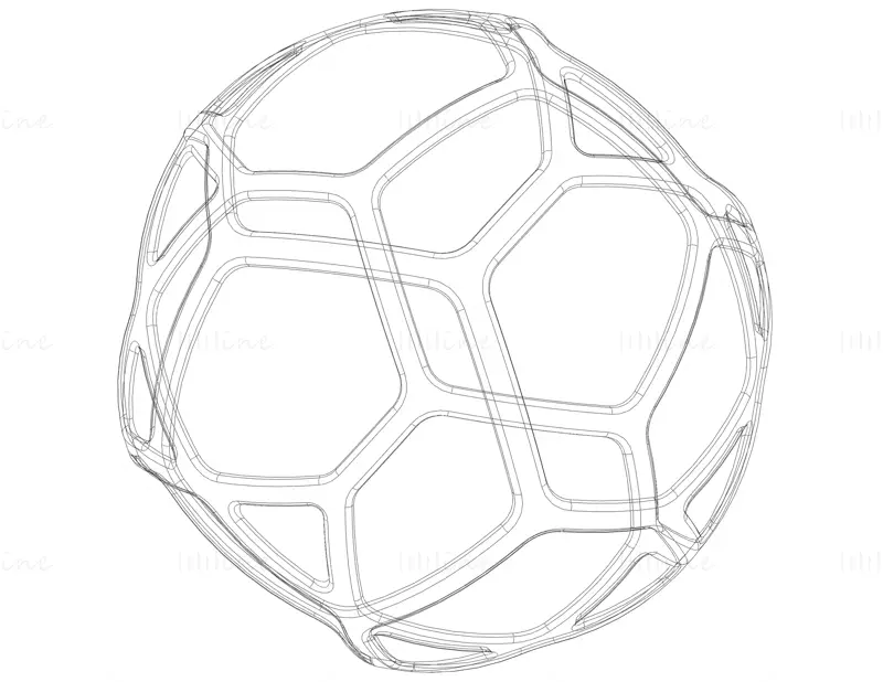 Modèle d'impression 3D de boule simple géométrique de forme filaire STL