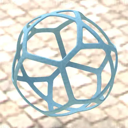Modello di stampa 3D a sfera semplice geometrica a forma di wireframe STL