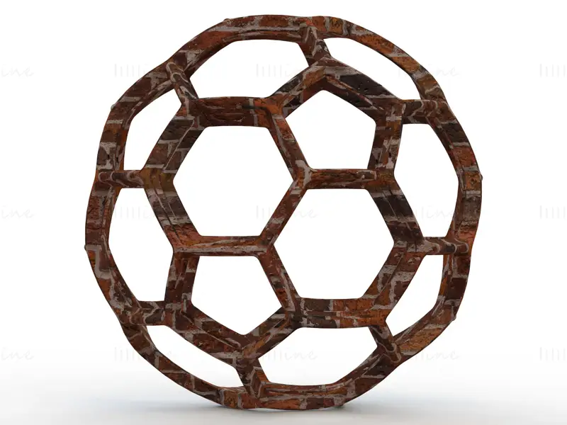 ワイヤーフレーム形状の幾何学的なサッカー ボール 3D 印刷モデル STL
