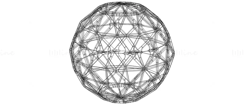 Forma de estructura metálica Esfera geométrica Corte diamante Modelo de impresión 3D STL