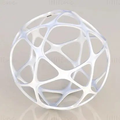 Modelo de impresión 3D de pelota deportiva geométrica con forma de estructura metálica STL