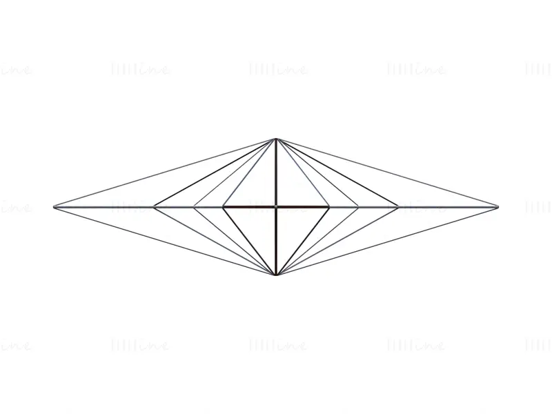 线框形状几何星3D打印模型STL